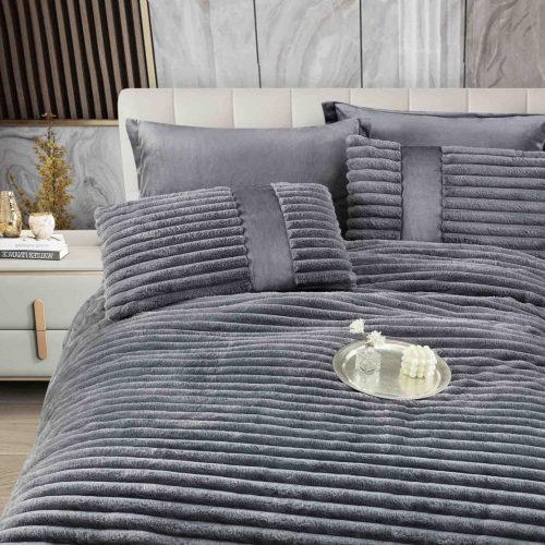 pilota 6 piese cu elastic gri inchis material cocolino