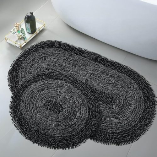 set 2 covorase baie spaghetti negru