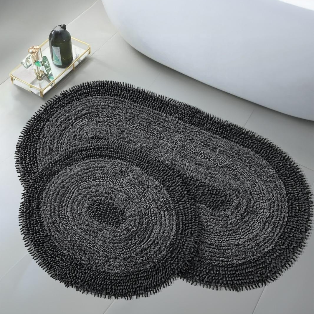 set 2 covorase baie spaghetti negru set 2 covorase baie spaghetti negru