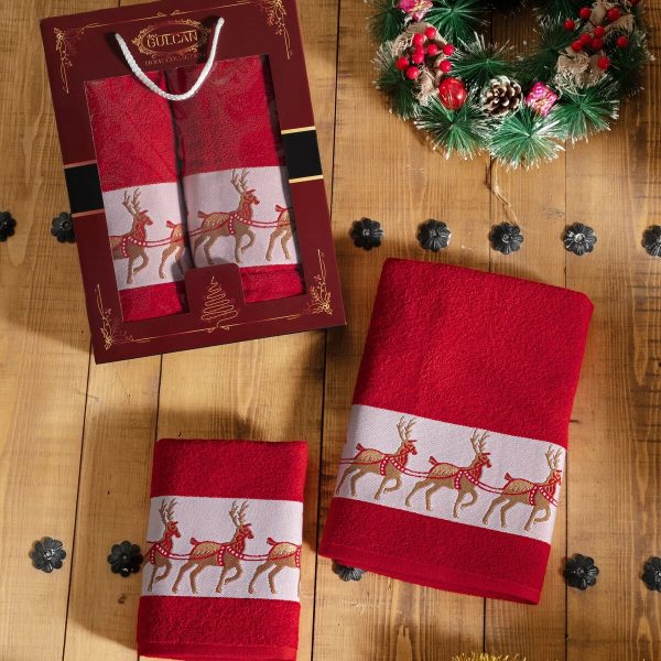 set prosoape craciun model rosu