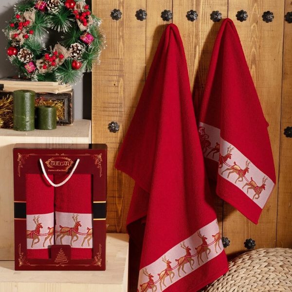 set prosoape craciun model rosu agatate