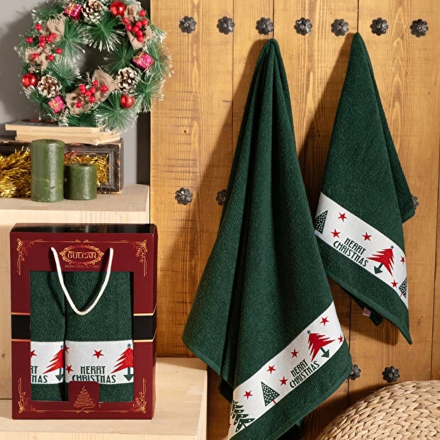 set prosoape craciun model verde atarnate set prosoape craciun model verde atarnate