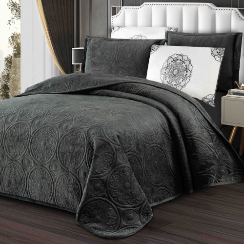 cuvertura catifea 5 piese - antracit