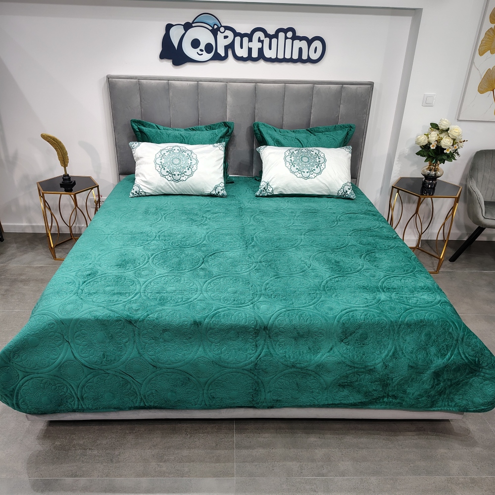 cuvertura de pat din catifea verde cuvertura de pat din catifea verde