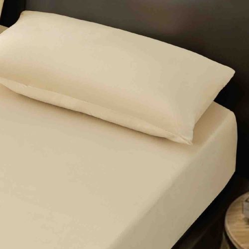 husa pat catifea crem 2 fete perna