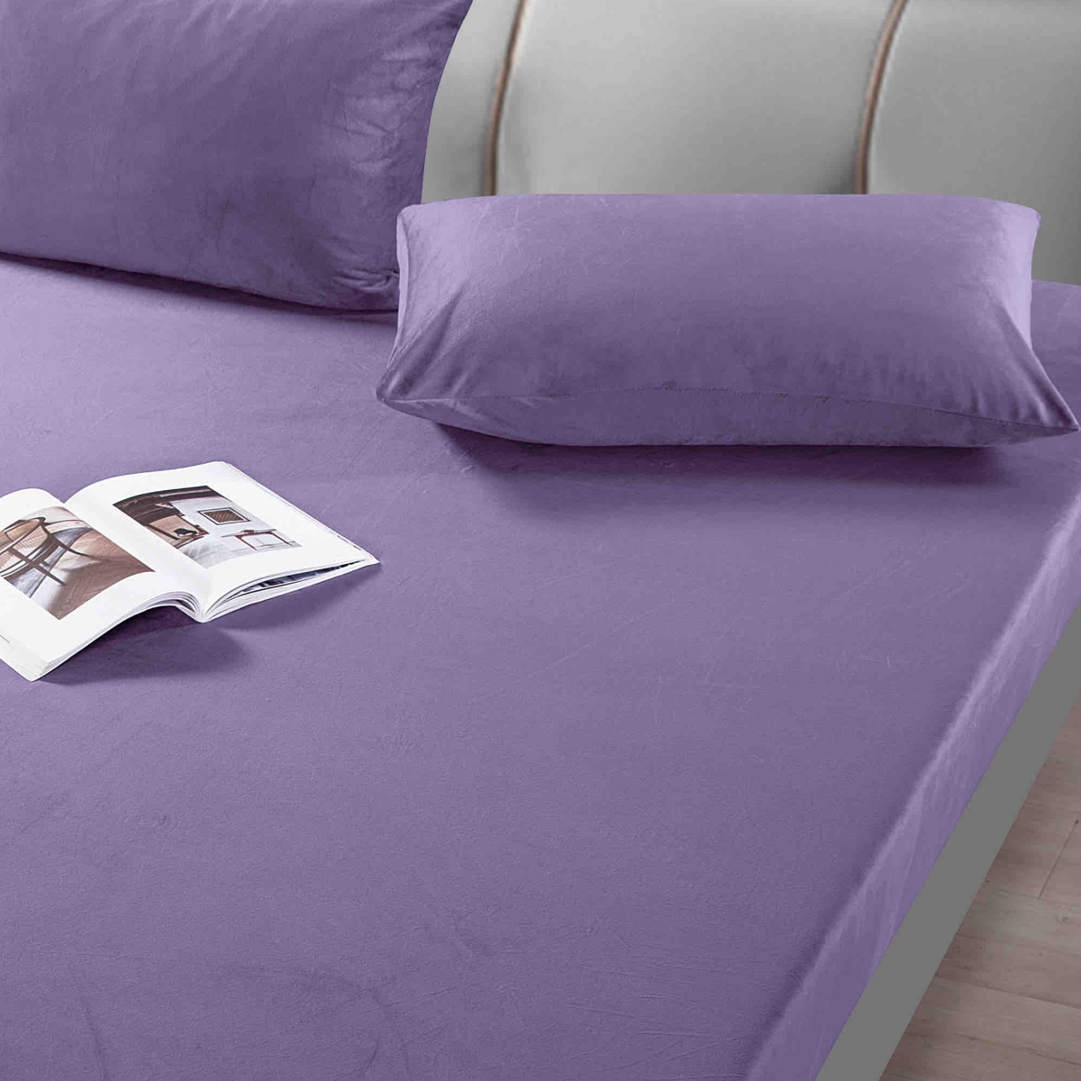 husa pat catifea mov 2 fete perna husa pat catifea mov 2 fete perna