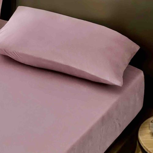 husa pat catifea roz 2 fete perna