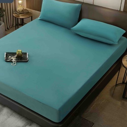 husa pat catifea turcoaz