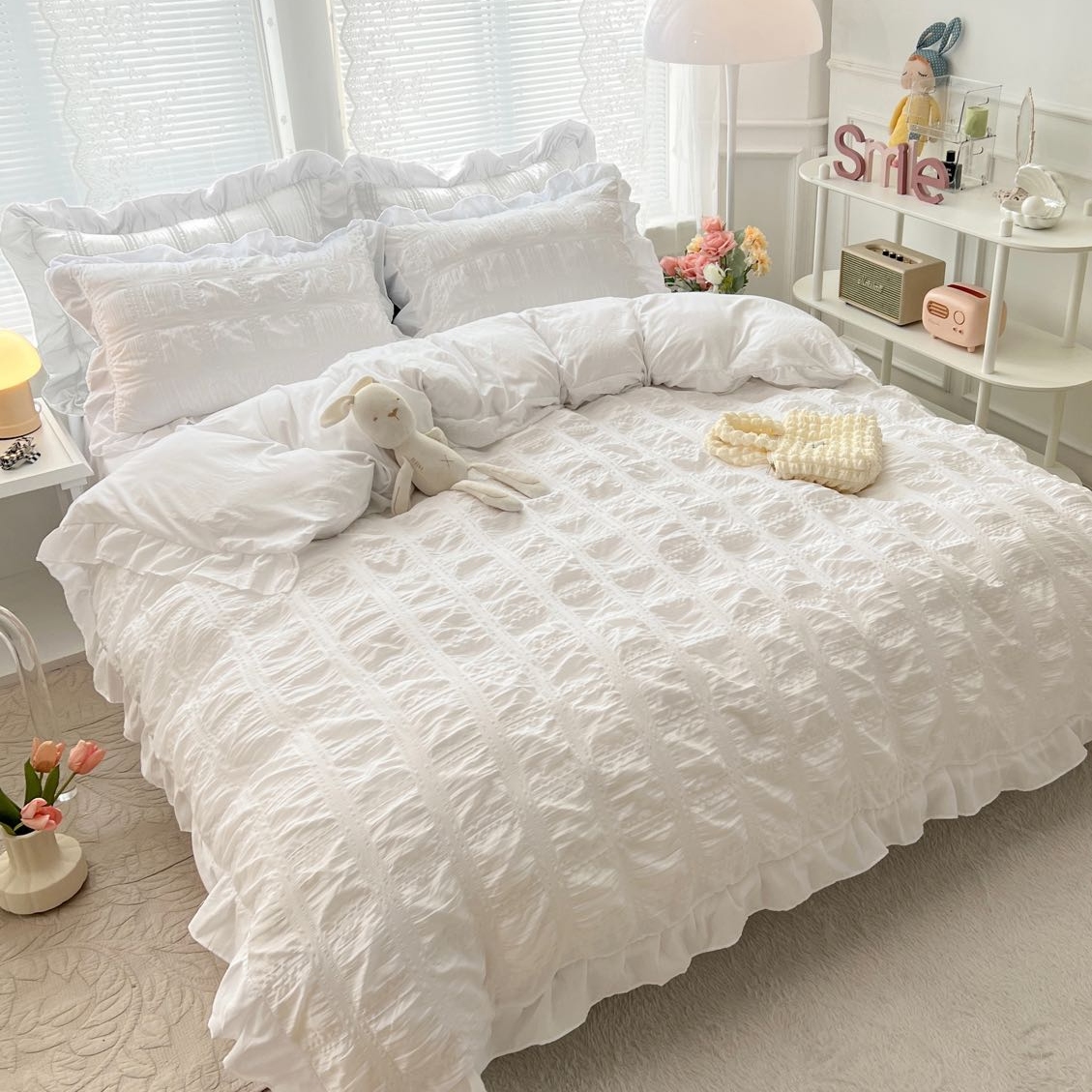 lenjerie de pat creponata - alb lenjerie de pat creponata - alb