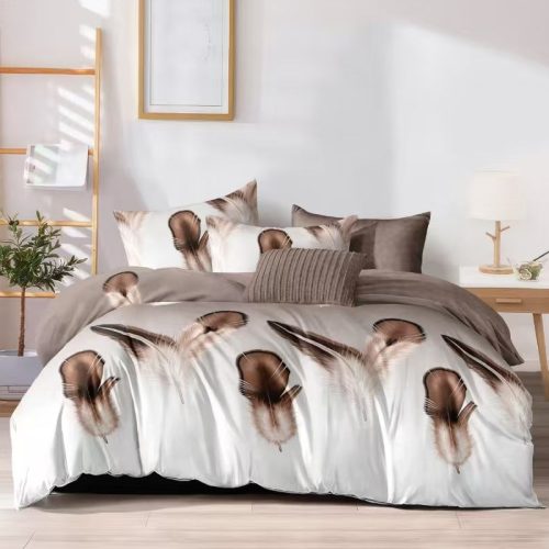 lenjerie finet gros pucioasa alb maro cu pene