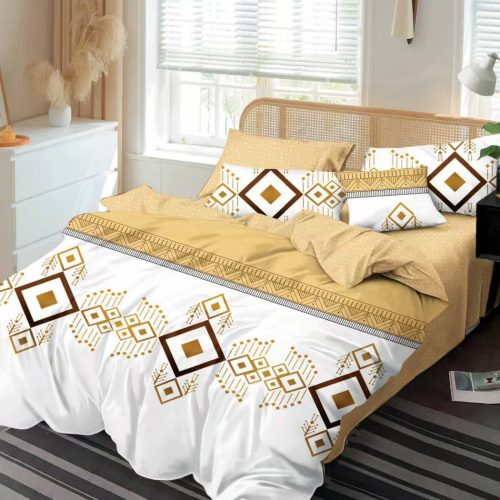 lenjerie finet gros pucioasa alb mustar cu carouri