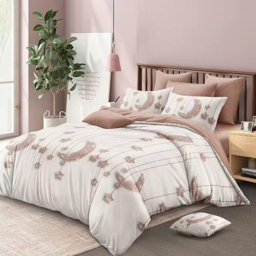 lenjerie finet gros pucioasa alb roz cu lunite