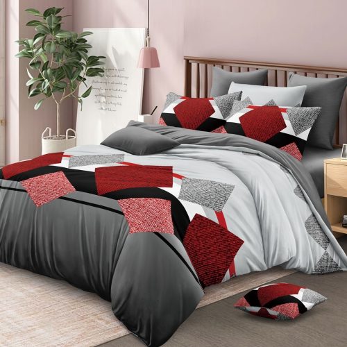 lenjerie finet gros pucioasa gri rosu cu carouri