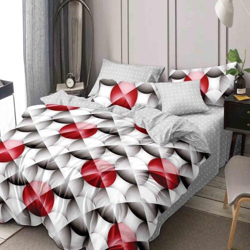 lenjerie finet gros pucioasa gri rosu cu cercuri model abstract