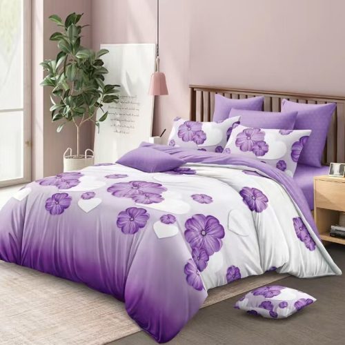 lenjerie finet gros pucioasa mov cu flori