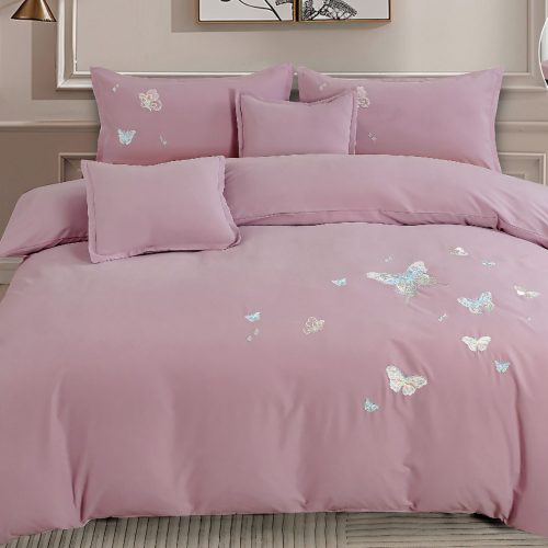 lenjerie uni cu policoton cu fluturi brodati - lila