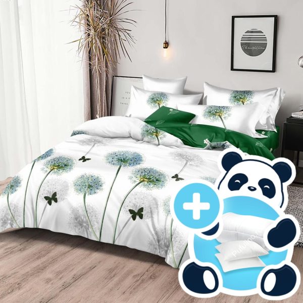 pachet lenjerie alba cu papadie