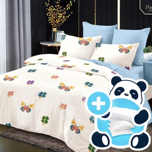 pachet lenjerie crem cu fluturi