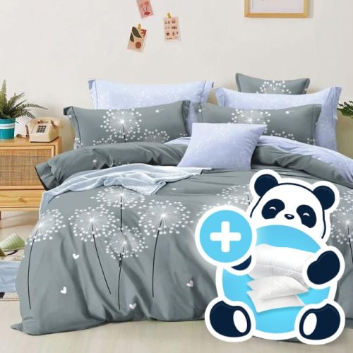 pachet lenjerie gri cu papadie