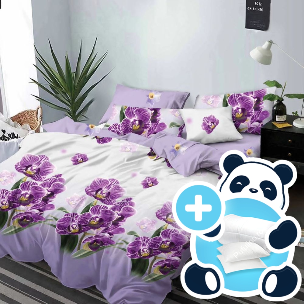 pachet lenjerie lila cu orhidee pachet lenjerie lila cu orhidee