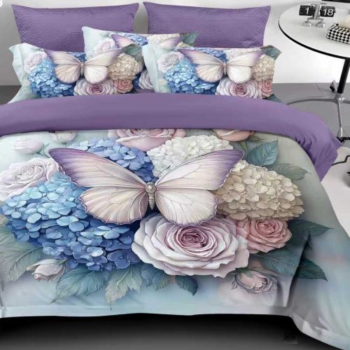 lenjerie finet 5d - mov cu fluturi si flori