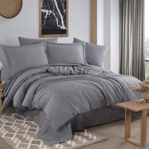 Set de husă de pilotă dublă vopsită în fire siyah (gri inchis)