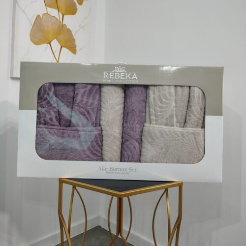 Set halate baie 6 piese mov si bej