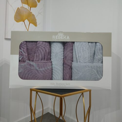 Set halate baie 6 piese mov si gri deschis