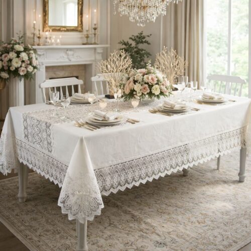 fata de masa premium cu dantela - 26 piese