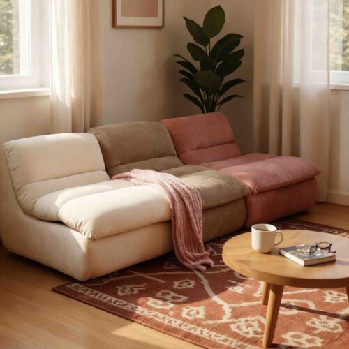 fotoliu din spuma cu memorie model uni bej