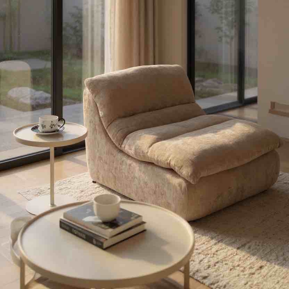 fotoliu din spuma cu memorie model uni bej (2) fotoliu din spuma cu memorie model uni bej