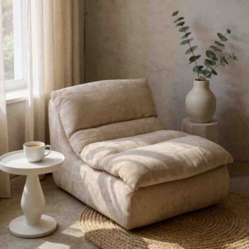 fotoliu din spuma cu memorie model uni bej