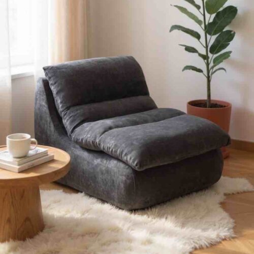 fotoliu din spuma cu memorie model uni gri inchis