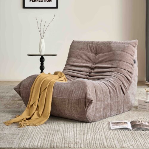 fotoliu din spuma cu memorie uni bej