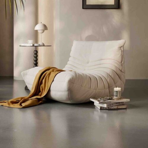 fotoliu din spuma cu memorie uni crem