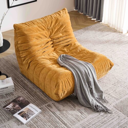 fotoliu din spuma cu memorie uni galben