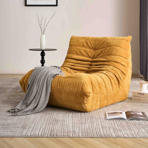 fotoliu din spuma cu memorie uni galben