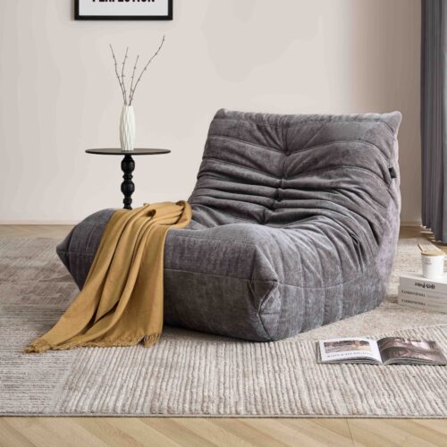 fotoliu din spuma cu memorie uni gri