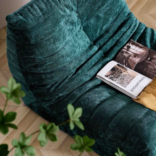 fotoliu din spuma cu memorie uni verde