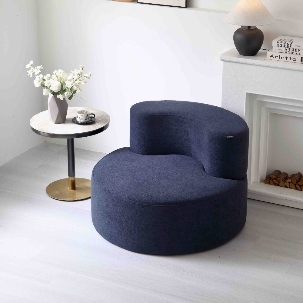 fotoliu rotund din spuma cu memorie albastru fotoliu rotund din spuma cu memorie albastru