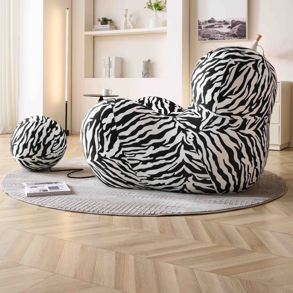 fotoliu rotund din spuma cu memorie cu dungi zebra (2) fotoliu rotund din spuma cu memorie cu dungi zebra