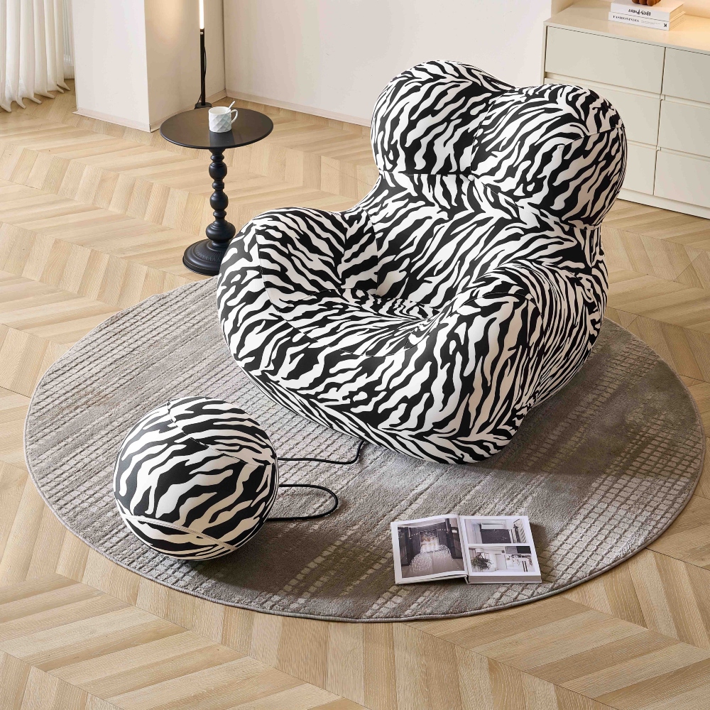 fotoliu rotund din spuma cu memorie cu dungi zebra fotoliu rotund din spuma cu memorie cu dungi zebra