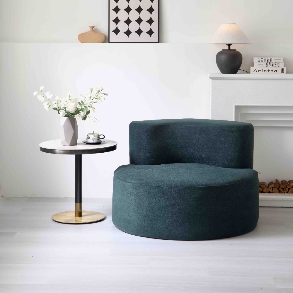 fotoliu rotund din spuma cu memorie verde (1) Fotoliu Premium, Tip Scaun, Spuma cu Memorie, Verde - PUF235757 - imagine 2