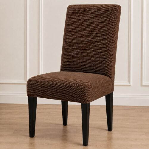 Huse scaune Jacquard maro inchis