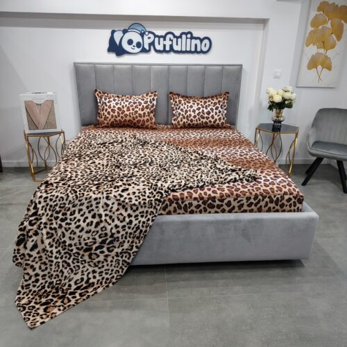 Pachet promo husa de pat si patura cocolino Animal Print