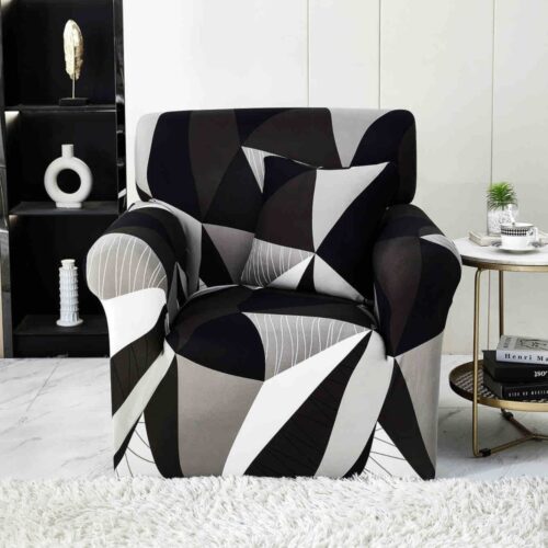 husa elastica de fotoliu cu forme geometrice