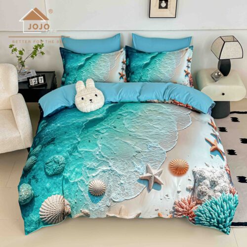 lenjerie de pat material finet coral