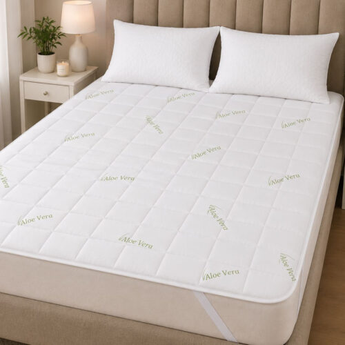 protectie saltea cu elastic model aloe vera