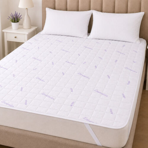protectie saltea cu elastic model lavanda