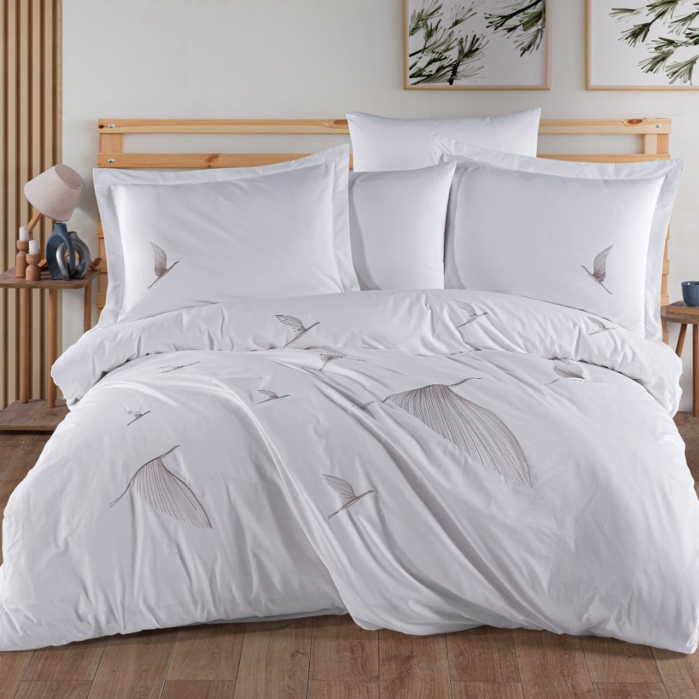 Lenjerie poplin Premium Ashley Beyaz Lenjerie poplin Premium Ashley Beyaz